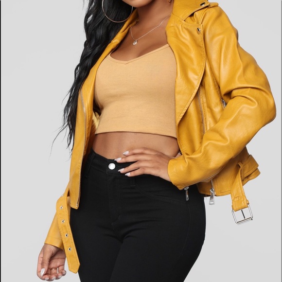 Mustard Biker Jacket - Picture 2 of 3